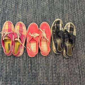 Sperry Dockside’s size 7.   $8 each or 3 for $20